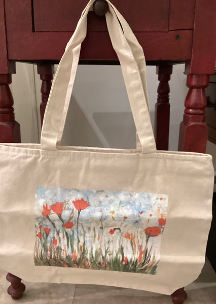 Summer Garden - Large Zippered Tote Bag