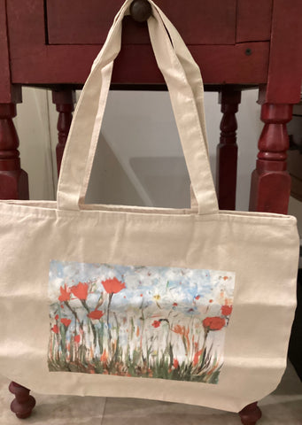 Summer Garden - Large Zippered Tote Bag