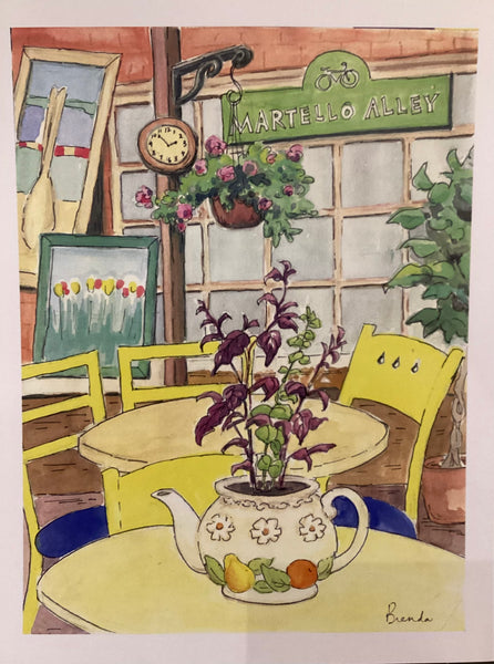 Martello Alley Tea Shop print by Brenda Bielicki
