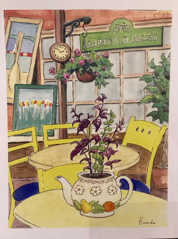 Martello Alley Tea Shop print by Brenda Bielicki