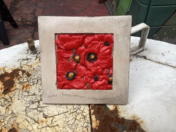 Small Poppies In A Frame Tile