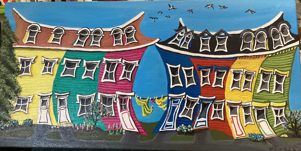 Jelly Bean Houses of Newfoundland - original artwork by Ravenhilarious