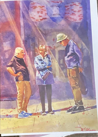 What’s New - Three Friends at the Alley - card by David Gilmore - 644