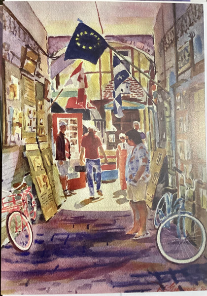 Shoppers at Martello Alley - card by David Gilmore - 645