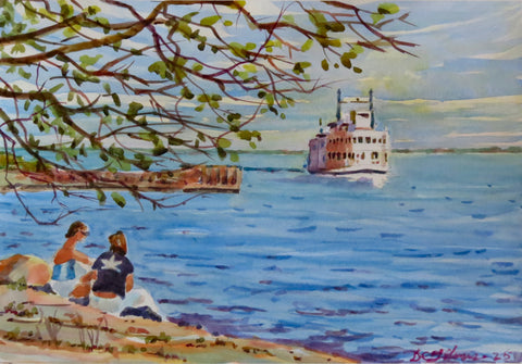 The Island Queen at Lake Ontario Park - Unframed Original by David Gilmore - 626