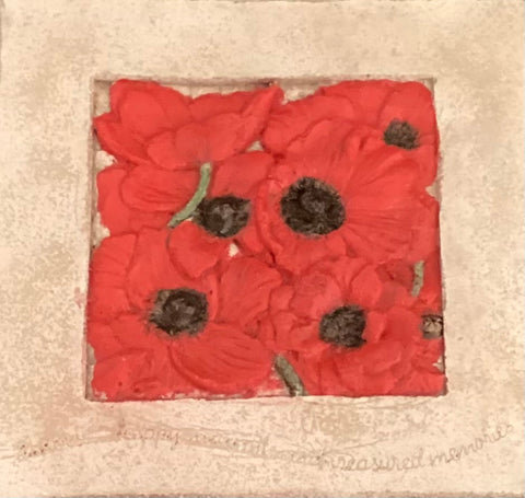 Small Poppies In A Frame Tile