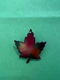 Copper & Enamel Maple Leaf Brooch by G.Y.H. Art