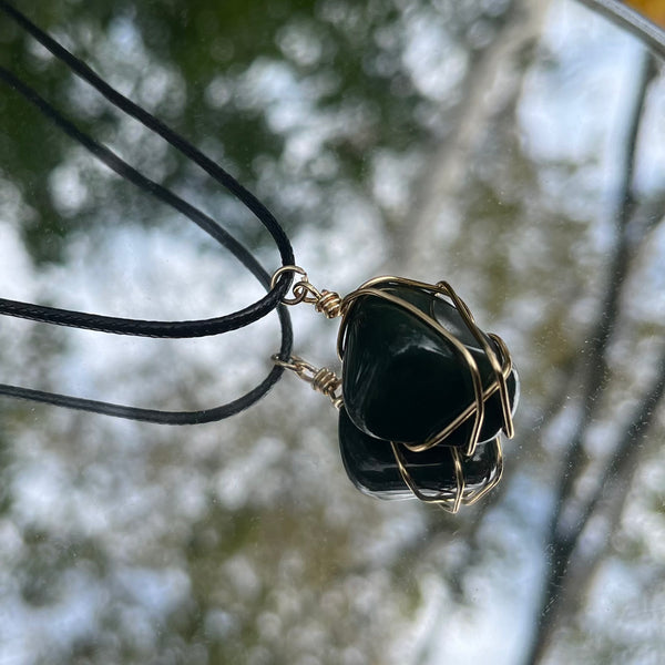 Wire-Wrapped Crystal Necklace