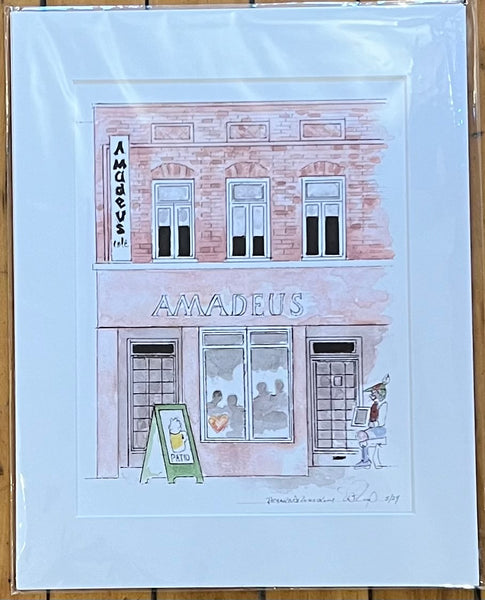 Amadeus Cafe Print by Richard Armstrong