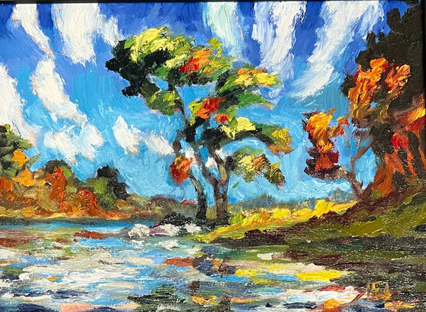 Autumn Point Echo Lake - original art by Pat Shea