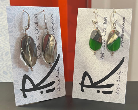 Glass Dipped Earrings by Rebecca Coutlee