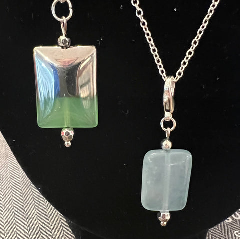 Glass Dipped Pendant with chain by Rebecca Coutlee