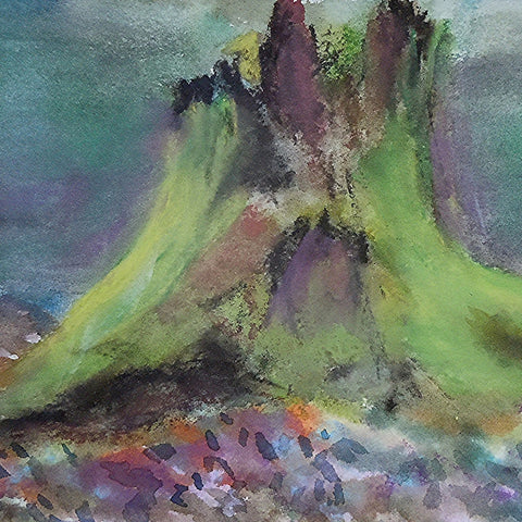 Woodland Cycle of life~Moss Covered Stump - original by Wendie Donabie