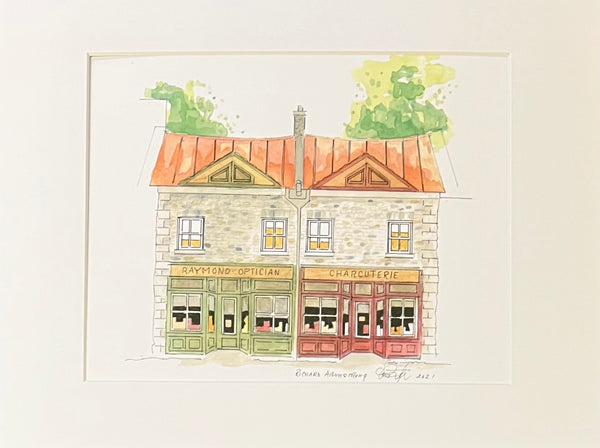 Market Square Retail (2 Shops) Print by Richard Armstrong