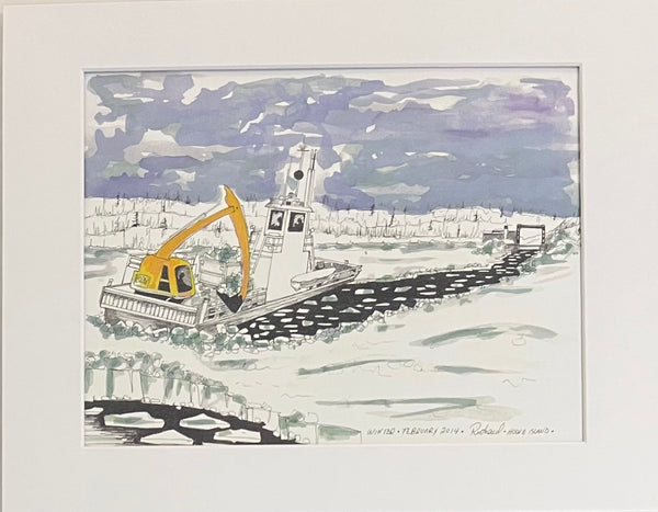 Winter on the Howe Island Ferry Print by Richard Armstrong