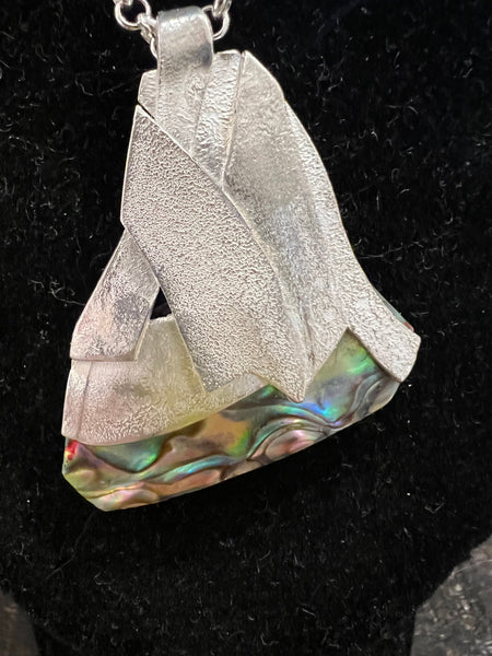 Fused Silver and Abalone Pendant