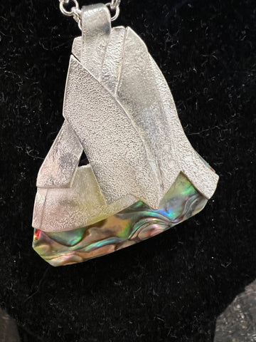 Fused Silver and Abalone Pendant