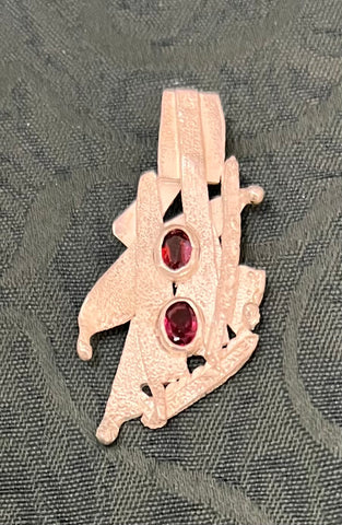 Fused Silver and Garnet Pendant