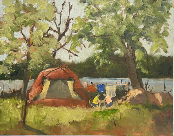 Camping at Rideau Acres - original by Hazel McKegney - Martello Alley