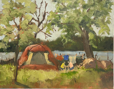 Camping at Rideau Acres - original by Hazel McKegney - Martello Alley