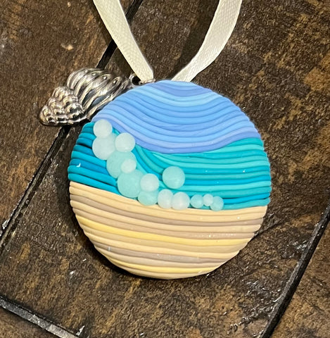 Pendant - Ocean Wave Medallion and charm