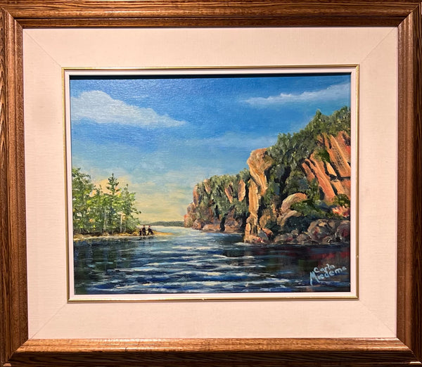 Relaxing at the Narrows, Bon Echo - original painting by Carla Miedema