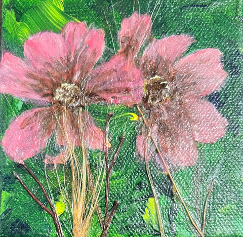 Pink Mallow - original painting by Carla Miedema