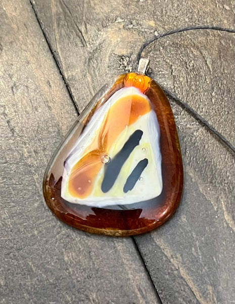 Large Dichroic Glass Pendant- by Leslie Welfare
