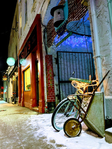 Martello Alley Entrance Winter Postcard 1 by David Dossett
