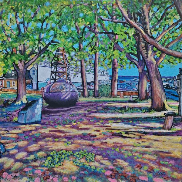 Prismatic, Great Lakes Museum Keewatin Steamship, original painting by Lucy De Sousa