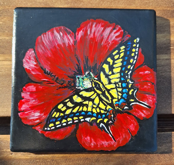 Tile Coasters, original art by Lucy De Sousa