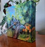 Wings Caught in time, Original painting by Lucy De Sousa