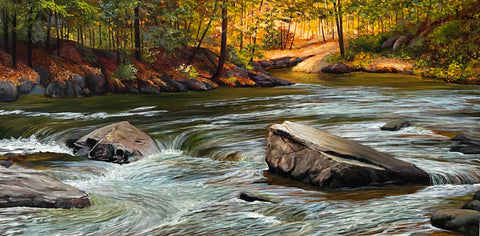 Just Going With the Flow - original painting by Valerie Spence  Hounsell