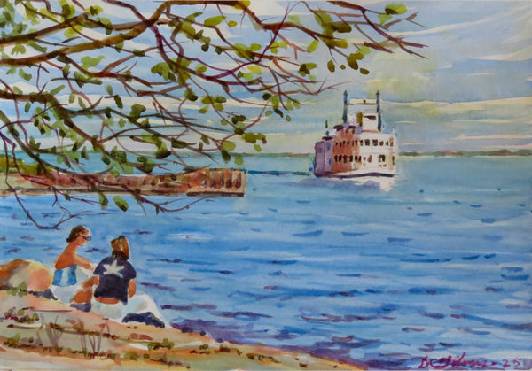 The Island Queen by Lake Ontario Park - 627 Original watercolour by David Gilmore