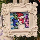 Ornaments, Framed Mini Painting original by Lucy De Sousa