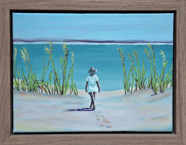 A Stroll at the Beach original painting by Lucy De Sousa