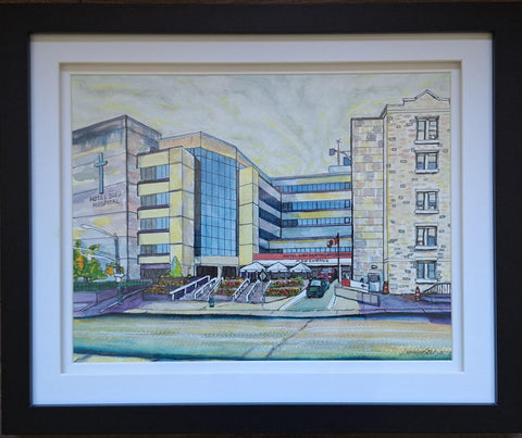 Hotel Dieu Hospital, original painting by Lucy De Sousa