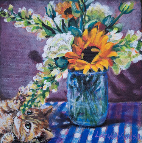 Trouble, original painting by Lucy De Sousa
