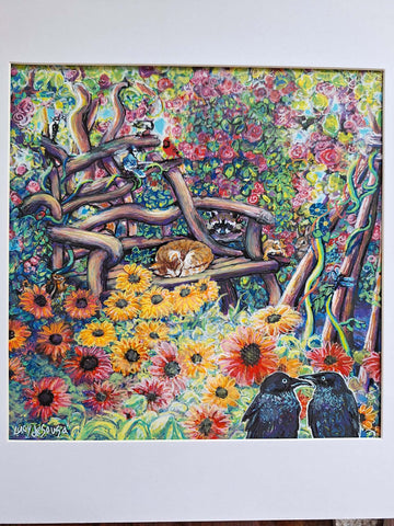 Queen Sofia Napping in a Peaceful Garden original by Lucy De Sousa