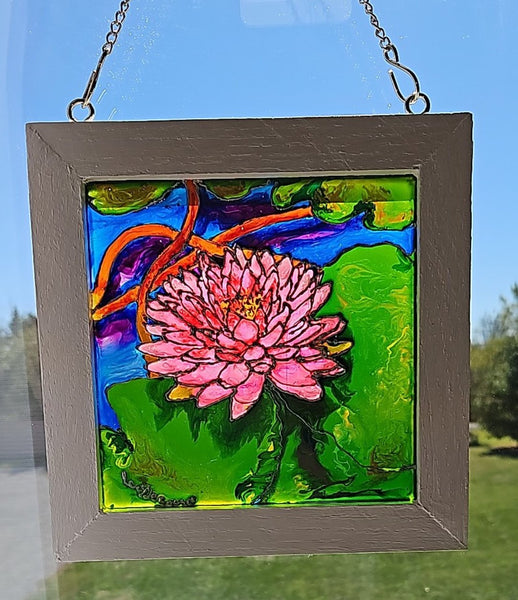 Water Lily Suncatcher by Lucy De Sousa