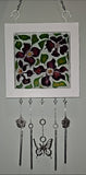 Purple Clematis Wind Chime Suncatcher, original art by Lucy De Sousa