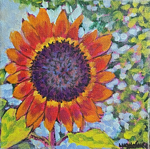 Sunflower original painting by Lucy De Sousa