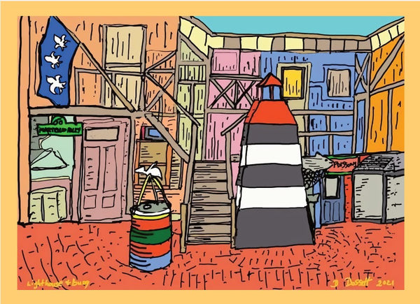 Lighthouse and Buoy postcard