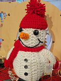 Snowman crocheted. Christmas Decor original by Lucy De Sousa