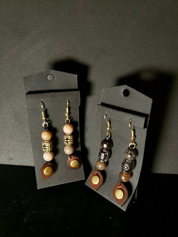 Beaded Leather Earrings by David Yi