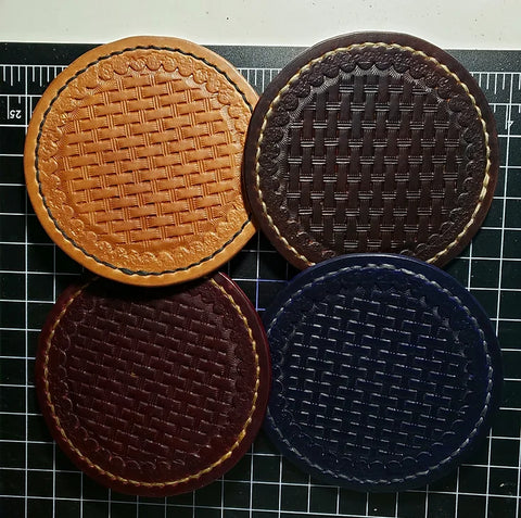 Leather Coaster Set by David Yi