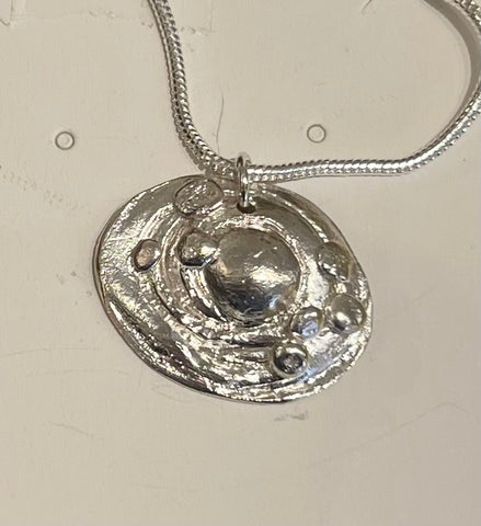 Fine Silver Swirl Pendant - by Leslie Welfare