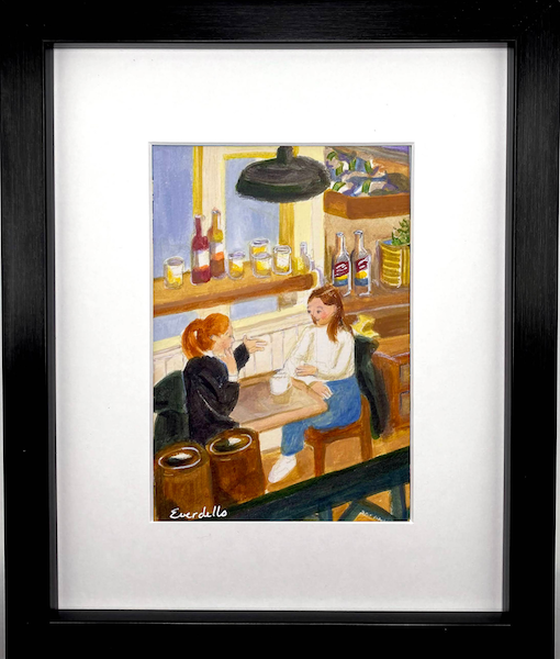 Friends at Chit Chat Cafe - original by Everdello (Joanne Stanbridge)