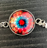 Sterling Silver Bracelet with Art Images Under Glass - by Leslie Welfare
