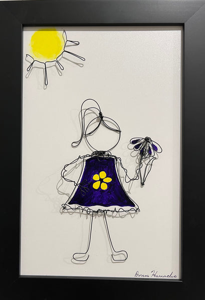 Flower Power - Original Wire Art by Donna Harradine